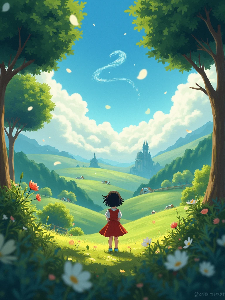 ultrawide landscape aesthetic,summer dream ,Studio ghibli inspired aesthetic, No People