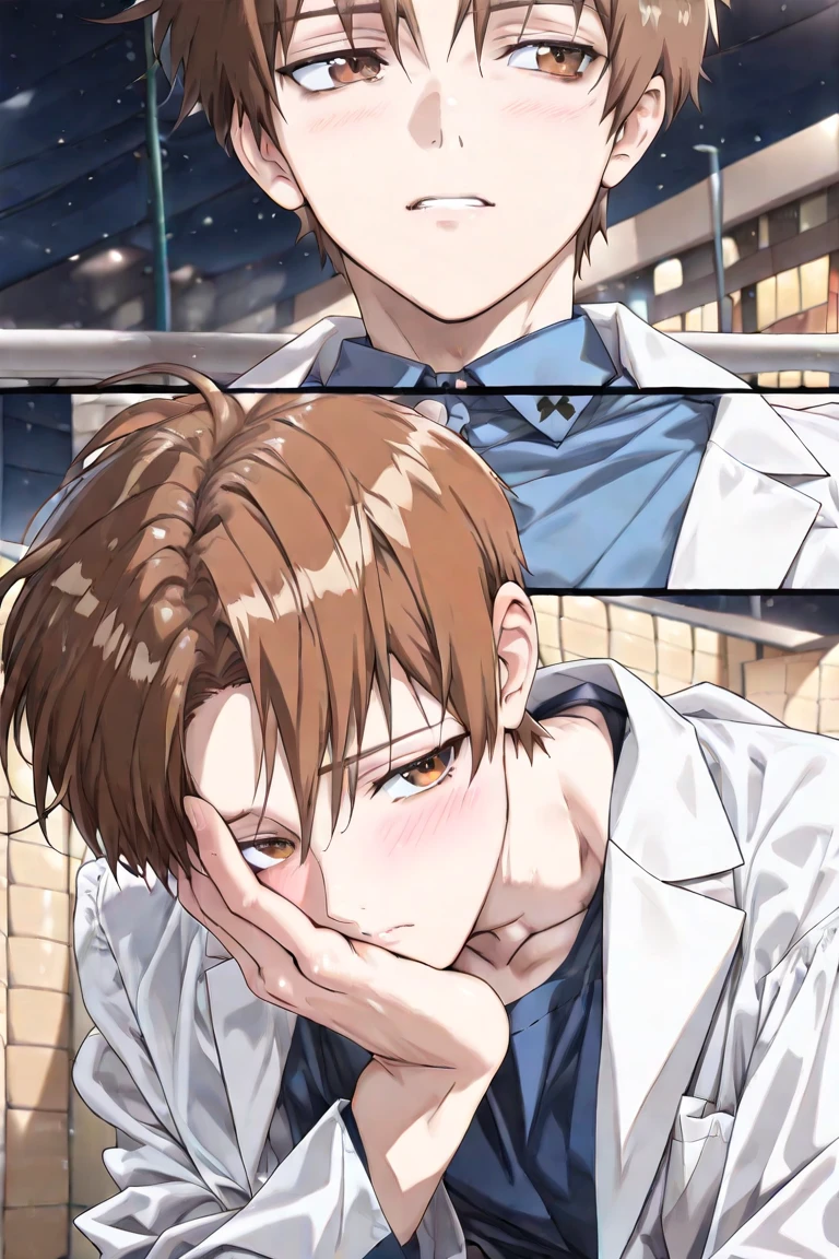 Maki zenin and Gojo satoru from Jujutsu Kaisen. fuck doggystyle point.cum inside.A shy face.Sperm penetrates the ovary.side view .see gojo face smile