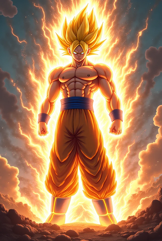 Draw a Goku in infinite supersaiyan