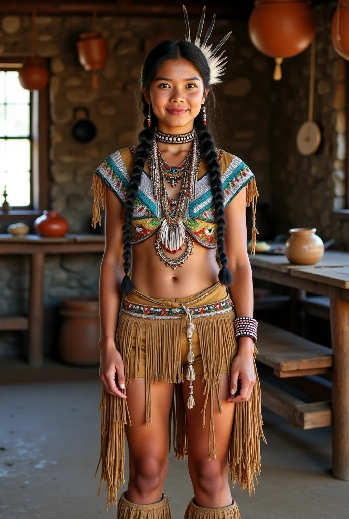 ((((full body photograph)))) of 12 years old Pocahontas, young beautiful native american girl, perfect symmetrical face, indigenes feather jewelry, (((((nude))))), armed female hunter warrior, (((wild west))) environment, Utah landscape, ultra realistic, concept art, elegant, ((intricate)), ((highly detailed)), depth of field, ((professionally color graded)), soft ambient lighting, dusk, 8k, art by artgerm and greg rutkowski and alphonse mucha, ((((nude vagina exposed)))), nude, SEATING BACK Inside a tipi with legs open showing vagina