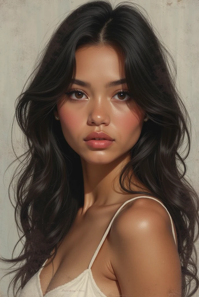 Peruvian girl brunette realistic underwe-ar