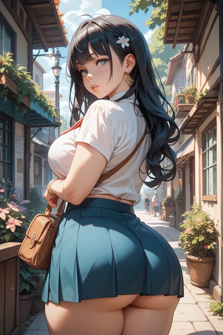 Anime girl walking down the street in a short skirt and glasses, a hyperRealistic , Gwaiz, hyperRealistic , Realistic , (SFW) Safe at Work, , artwork in the style of Gwaiz, chic, Beautiful anime girl crouching, high school girl, Anime Moe Art Style, Enchanting anime girl,(masterpiece), (One serious civil service commissioner: 1.3), (Super thick and plump body: 1.3), (Huge breasts and buttocks)), (Small Head: 1.2), (Very small uniform)), (Shiny skin: 1.2), (A speech while crouching in the stands in the schoolyard in the morning)), {fat},1boy, penis, doggystyle, from behind, spreadassms, chubby body, fat body, short,ultra detailed, masterpiece, best quality, blush, a woman, rolling eyes, open mouth, school girl, wearing , wearing glasses, classroom, sunset, light particles, hdr, brown grey hair, midium wavy hair, shiny hair, bang, single braid, clear grey eyes, Smiling Kiss, Tongue Out, アニメ ,orgasm face, sexual climax, bitch, back shot, back view, low angle, from below, back view, arched back, looking back, all fours, chubby body, BIG ASS , saliva, BBW, slender waist, anal, seiza, hands on head,white eyes, Hand Drawn, Showing Ass, Bobcut, Knee socks, (Super thick and plump body: 1.3), Butt sticking out, Close your legs, seiza, spread legs, pleated skirt, Stretch your arms back, long pleated skirt, I can't see your butt, Buttocks hide, Arms folded behind back, Super big butt, Awesome numbness , Plump , Chubby, Butt sticking out,