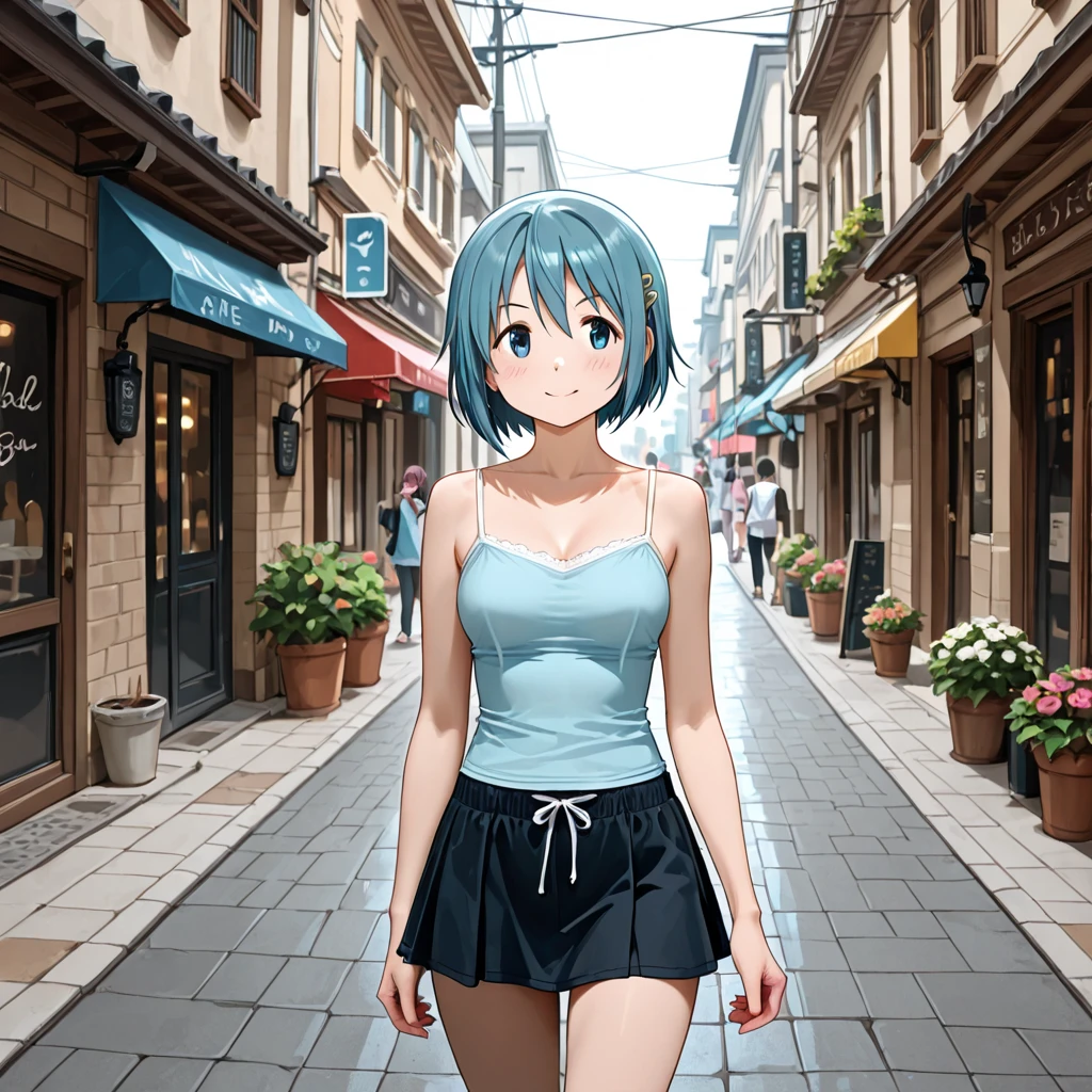 evangerion 、Rei Ayanami 、、Big Tits Female、Blue-haired、short-haired、outside of house、the beach、、maikurobikini、bare-legged