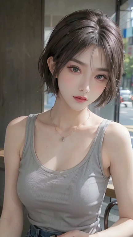 ((Rainbow Colors)),((best quality, 8K, masterpiece :1.3)), 1. Innocent girl:1.3, (short hair,Beautiful breasts :1.2 , The face is rich in detail, beautiful eyes, Double eyelids,whole body,Cute face,(Realistic face),(Realistic skin),Agent,Half are Japanese,Half are European,Innocent face,(Rainbow Colors),Mini skirt