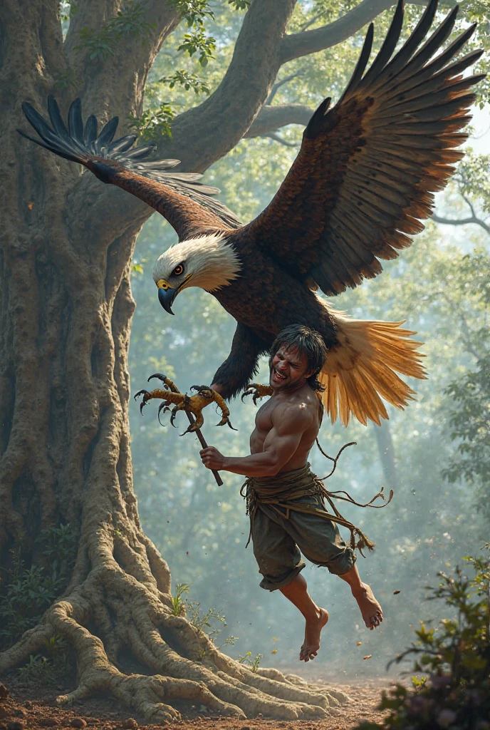 A drawing of a colo colo Indian killing an owl