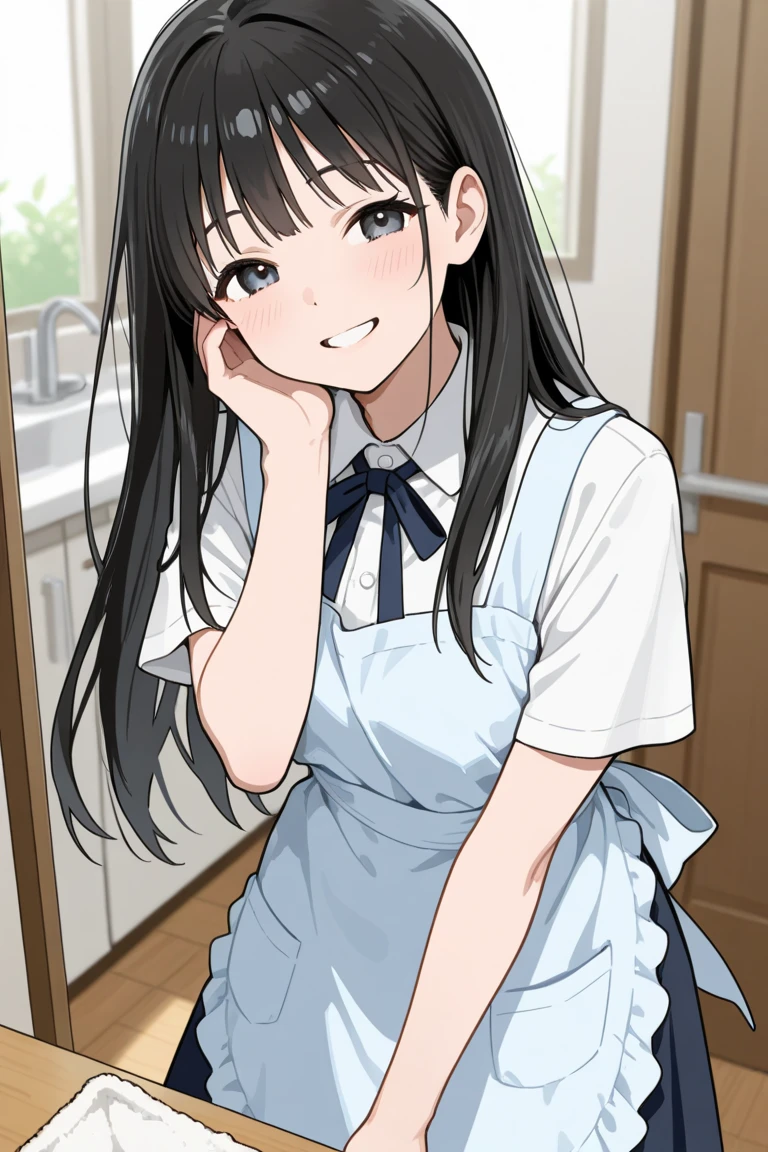 Cooking woman、cute、attractive woman、beautiful eyes、Sexy、chef、Upper body、close up of face、Shy