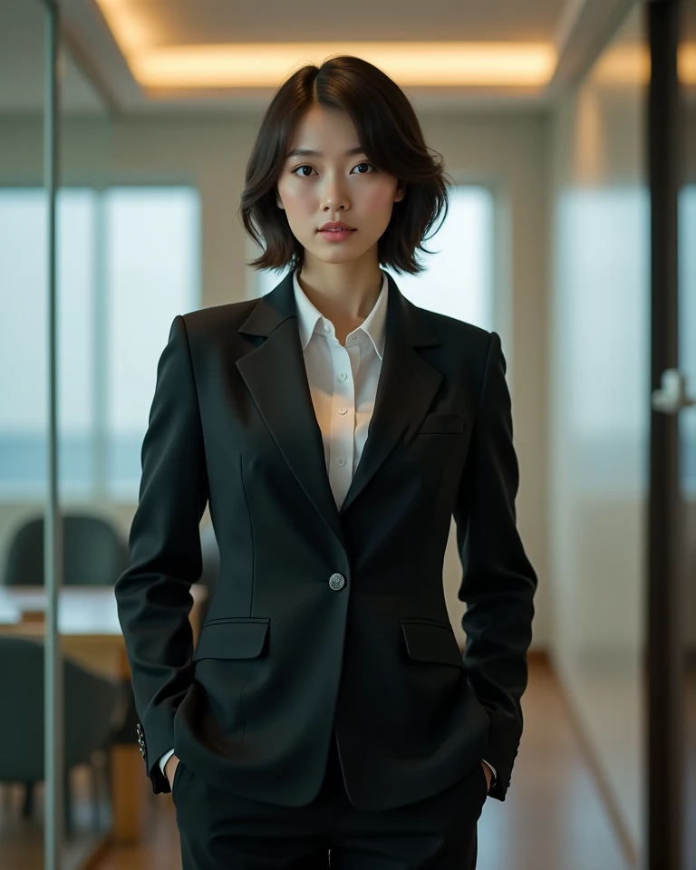 8K, Original portrait (Japanese woman),masterpiece、Photo realism:1.2、Practical, Ultra-high resolution, best quality, Real-life photos ,( night :1.1),
((((1 female:1.5))))、(cute face:1.3)、Japanese woman,((Office female staff))、((suit:1.6))、 short hair,slender figure,In the company locker room、
、Large target, fair, Delicate eyes, Black Hair,(Writing border depth:1.3)、 ((Dark brown eyes:1.2))、(Realistic skin texture:1.3)、(Immersive atmosphere:1.2、Chiaroscuro:1.2) 、(look at the audience:1.4)、((Embarrassed look:1.4))、((Red cheeks:1.3))、((From belowの天井:1.2))、(Smile:0.7)、((Wearing very small silk panties))、((panty shot))、((Woman with rolled up skirt))、((From below:1.45))、((Crotch close-up:1.58))、((Highlight Photos))、the most fair woman in the world、((Open your legs to one side:1.4))、