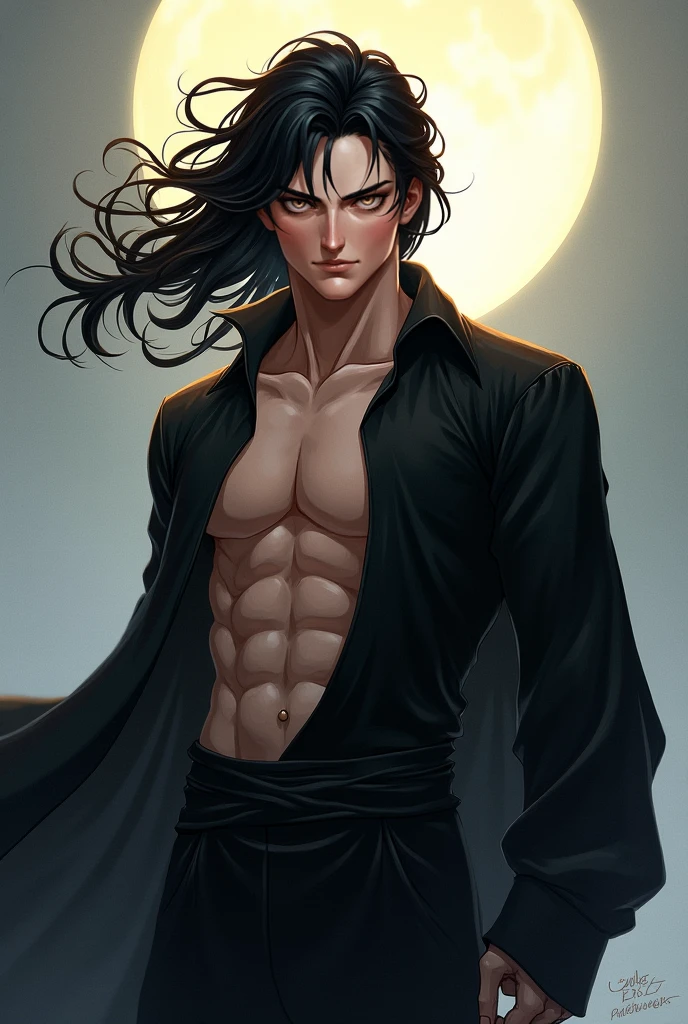 (8k,photorrealistic RAW photograph Maximum quality;1.4) (1 Korean) Super handsome king of the underworld (lifelike face) (Beautiful and stylish bright moon hair, medium hair in the wind) hairy slim body muscular and virile masculine big green eyes bright moon costume moonlight decoration Fangs peeking out of the mouth Pointed claws a seductive gaze Beautiful expression A hyper-realistic (moon king ) appealing (bright moon skin) super high resolution high detail with just towels Aura of white light emanating from the body very sexy effect