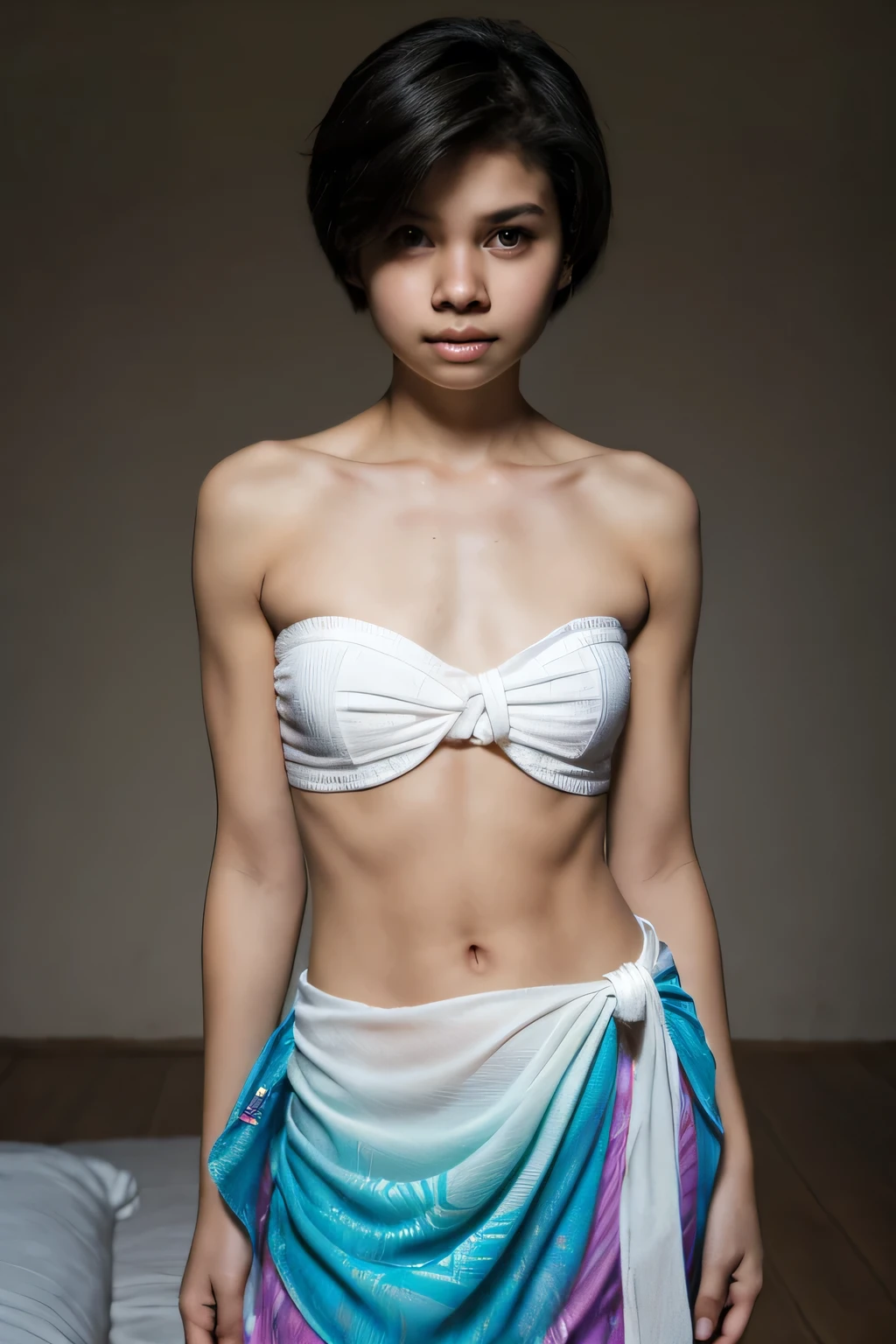 highest quality, masterpiece, Ultra-high resolution, (Realistic: 1.4), RAW Photos, One girl, Off the shoulder, Cinema Lighting, Kiss pose, Heterochromia iridis, Gray Hair, Gray Hair,skin,highest quality、details eyes、beautiful eyes、perfect eyes、Detailed hair、beautiful hair、perfect hair、8K、head of details、beautiful head、Perfect head、NSFW , , (ish、 , 16 yepanese , , 1 girl in , with a height of 154cm、Short Body , ) , ( , ) , ( , , , ) , ( , Pussy is visible、Her calves are exposed、her breasts and nipples are exposed)(whole body capture , , )(Office , ) ,