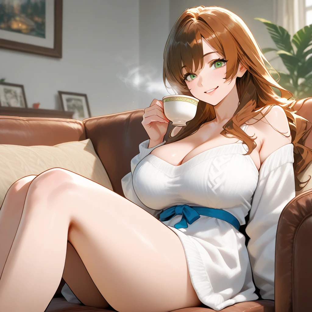 Beautiful woman drinking coffee