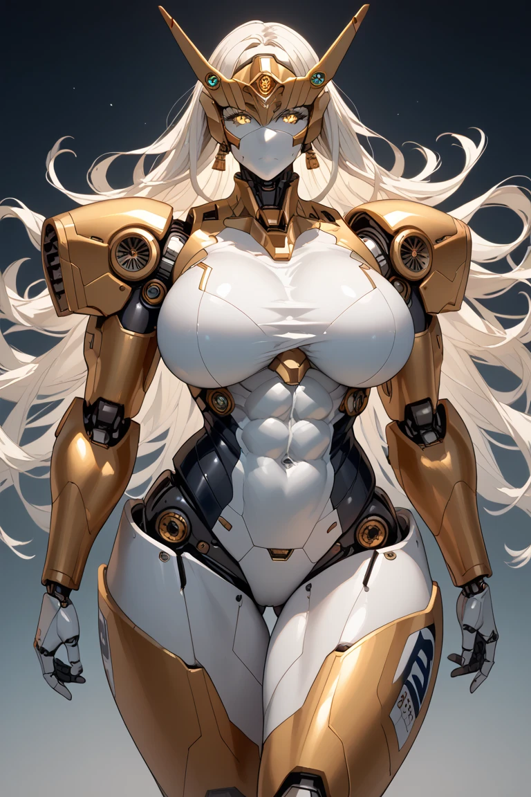 ((Best quality)), ((perfect masterpiece)), (detailed: 1.4), (Absurd), (((full body, curvy body, enormously gigantic tits, cleavage showing)), (((blonde hair woman))), 21-year-old woman, Beautiful sexy busty woman, giant robot pilot, wild with perfect curvy body, wearing mecha battle armor little clothing, tiny thong, clothing with Japanese cyberpunk graphic patterns, halftone pattern and vertical stripes, earth tone, coming out of the body of a giant robot