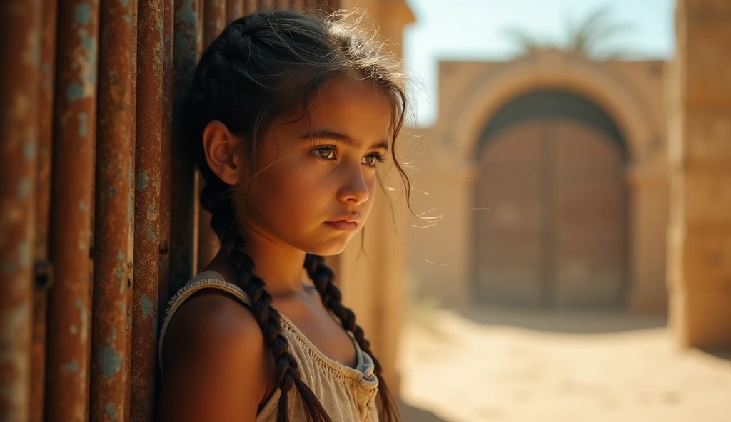 Five-year-old girl in ancient Greece alone
