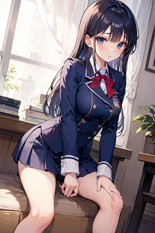(Highest quality)、(Masterpiece)、(Very detailed)、(8k)、18-year-old、uniform、stockings