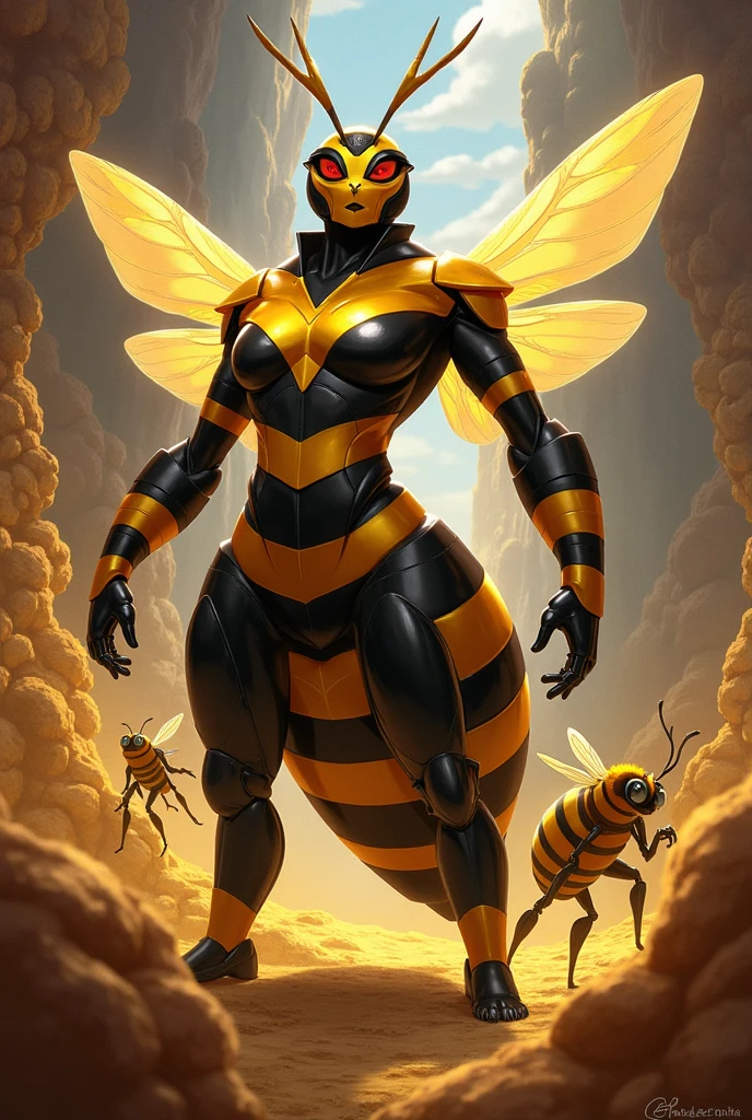 score_9, score_8_up, score_7_up, (clear simple background, white background, papyrus background), ((SFW:1.5))
((Hornet, wasp:1.5)), _young, anthro, solo, (female), (fullbody, curvy body, body_scars, focus), (hands_upwasp wings, wasp sting), beautiful, (Dressed:1.5)