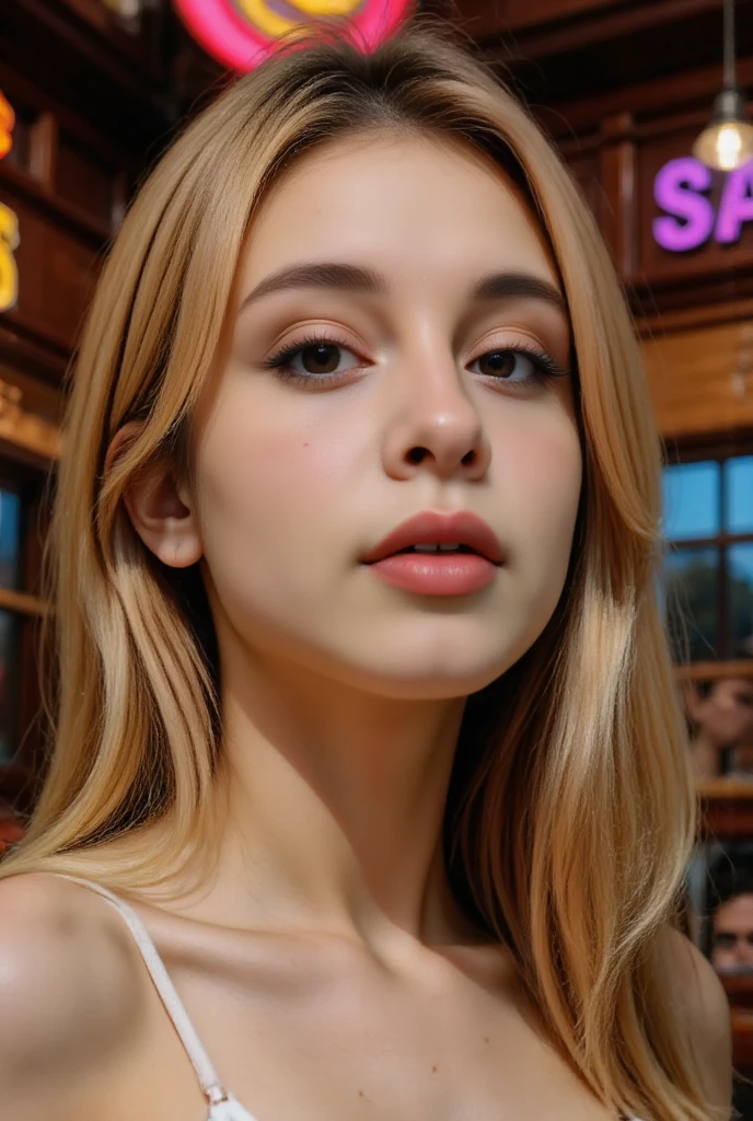 araffed woman in a white dress posing for a picture, hyperrealistic teen, hyperrealistic , a hyperrealistic , elle fanning as an android, in the art style of bowater, on a mannequin. high resolution, ultrarealistic sweet bunny girl, digital art of an elegant, creepy uncanny valley, hyper realistic anime, realistic shaded perfect body, (highly detailed face:1.4) (smile:0.7) (background inside dark, moody, private study:1.3) POV, by lee jeffries, nikon d850, film stock photograph ,4 kodak portra 400 ,camera f1.6 lens ,rich colors ,hyper realistic ,lifelike texture, dramatic lighting , cinestill 800