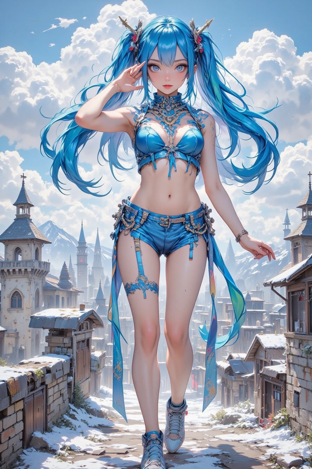 "((Innocent)) Smile, playful escapade, clockwork wonderland, joyous moments frozen in time, ((effervescent clouds)), liquid laughter, vibrant colors, whimsical tales,