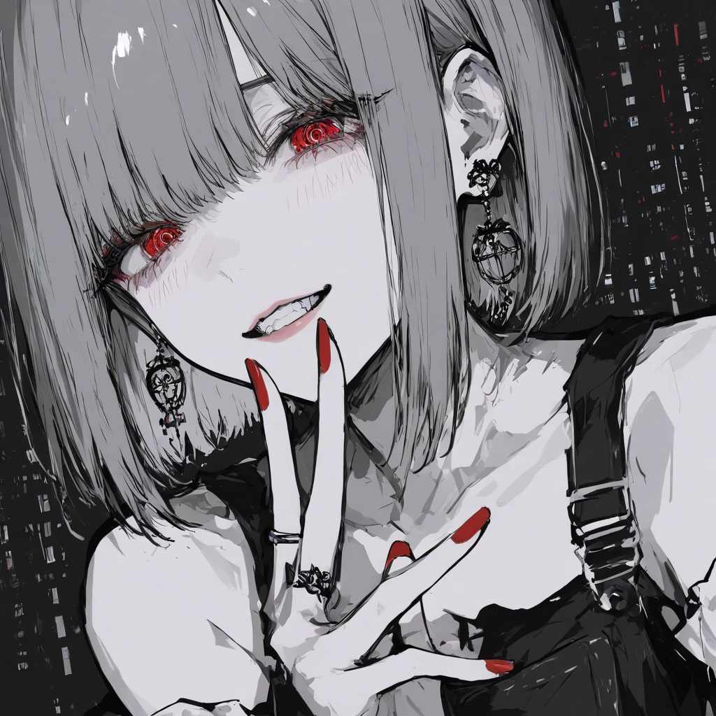 Sinister Visual A high-quality binary(Anime)style illustration,Visual elements with ...