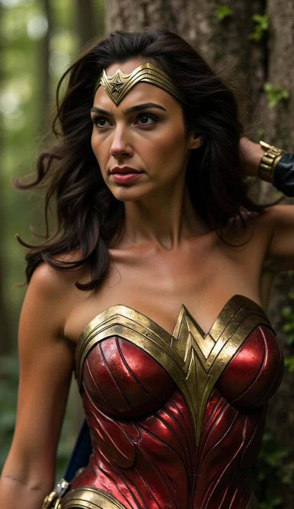(((very beautiful old Supergirl (((1980s Superman costume))) Julie Hagerty(((dark-haired, large-breasted woman in her 50s)))) Super woman Julie Hagerty; confident, powerful, indestructible, attractive; big and firm chest; strong breasts; arms crossed, arrancando uma arvore do chão(superforça); arms of a strong woman. HD. Photograph, ((realism)), extremely high quality RAW photograph, ultra detailed photograph, sharp focus, high resolution, (detailed skin:1,3),high quality, film grain, Fujifilm XT3,Highly Detailed, movie, (Cinematic Photo:1.3) of (Realistic:1.3)