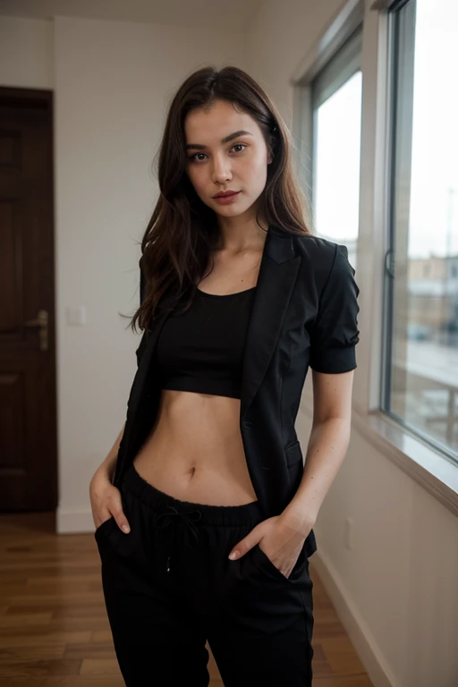 beautiful girl, ((Classic_black_blazer:1.4),(Pencil_skirt:1.3),(Pointed-toe_pumps:1.2),(Business_meeting_background:1.4)), (supermodel dynamic pose) BREAK catwalk of fashion show in paris BREAK (simple black background), High Angle, blue hour, High Angle, by Jeremy Mann and Richard Avedon, award winning photo, masterpiece, <lora:[ID]_-_Indah_Kusumaningrum:1> mt-indahkus