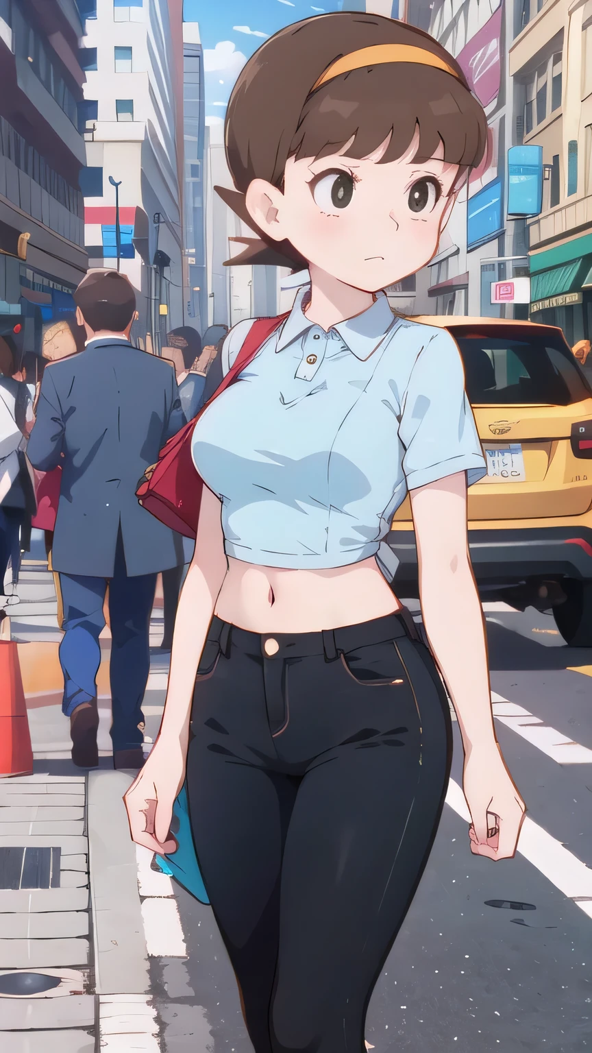 Cute tall slim hoshinosumire, young adult, long hair, medium breasts hips, on the streets