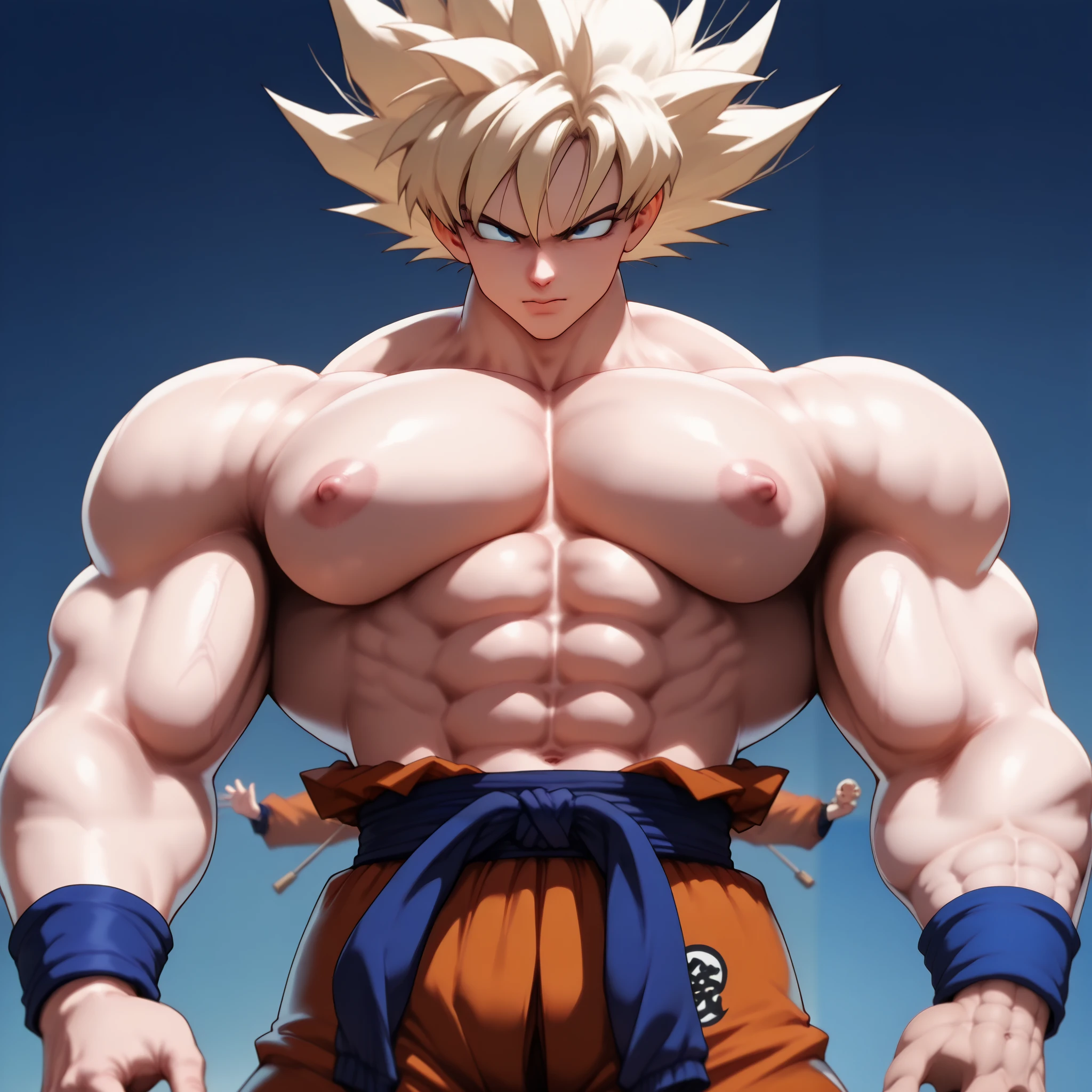 (((Best Quality, 8K, Masterpiece: 1.3)), Full Body, Focus Clear: 1.2, Outstanding Beauty: 1.4, Slender Abs: 1.2)), ((dynamic angle)), (((wide view))), (the best quality,4k,8K,High Resolutions,Masterpiece:1.2),ultra detailed,(realistic,fotorrealistic,fotorrealistic:1.37),foto de goku, bare breast,Extremely detailed muscles, (((A close-up of a cartoon character with a very large, muscular body, bodybuilder, massive pectorals , big , Gynecomastia, flexible pectorals, big muscle, circulatory system, only, Manboobs))), Son goku, goku de Dragon Ball Z, goku de Dragonball Z, goku de Dragon Ball, goku, goku humano, , Dragon Ball Z, dragonball(((Best Quality, 8K, Masterpiece: 1.3)), Full Body, Focus Clear: 1.2, Outstanding Beauty: 1.4, Slender Abs: 1.2)), ((dynamic angle)), (((wide view))), (the best quality,4k,8K,High Resolutions,Masterpiece:1.2),ultra detailed,(realistic,fotorrealistic,fotorrealistic:1.37),foto de goku, bare breast,Extremely detailed muscles, (((A close-up of a cartoon character with a very large, muscular body, bodybuilder, massive pectorals , big , Gynecomastia, flexible pectorals, big muscle, circulatory system, only, Manboobs))), Son goku, goku de Dragon Ball Z, goku de Dragonball Z, goku de Dragon Ball, goku, goku humano, , Dragon Ball Z, dragonball, muscular male , pectoral muscles , big nipples , oversized pectoral muscles , exaggerated pectoral muscles , body exposure , cute , male , abs , big chest , (huge chest: 1 . 65)
