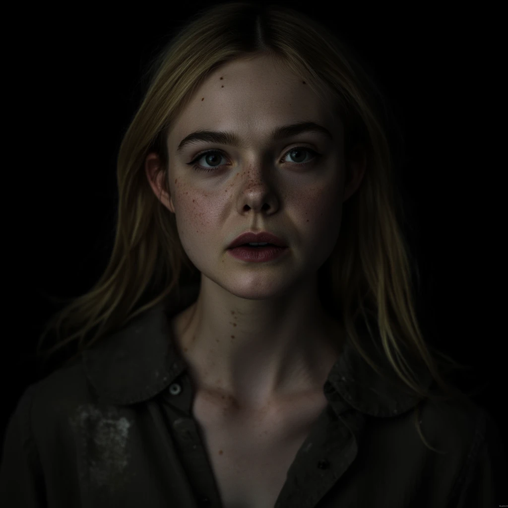 standing, facing forward, beautiful white woman in her 20s, mud, scratches on face, mud stained blonde hair and face, dirty nurse clothes, smooth skin, scared expressions, isometric details, amazingly realistic photos, blue eyes, zombie apocalypse, give me 3 images