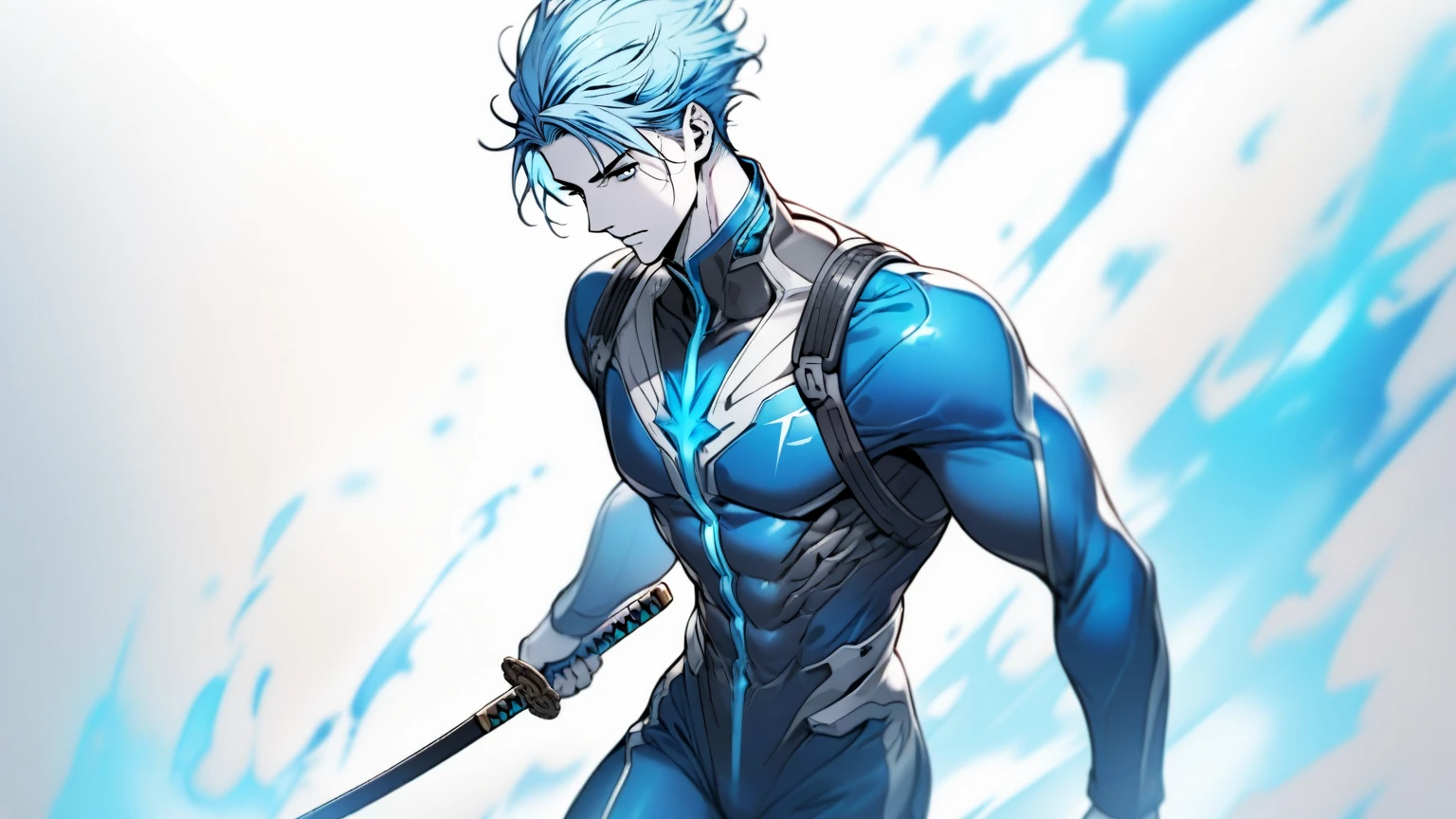 blue eyes muscular male