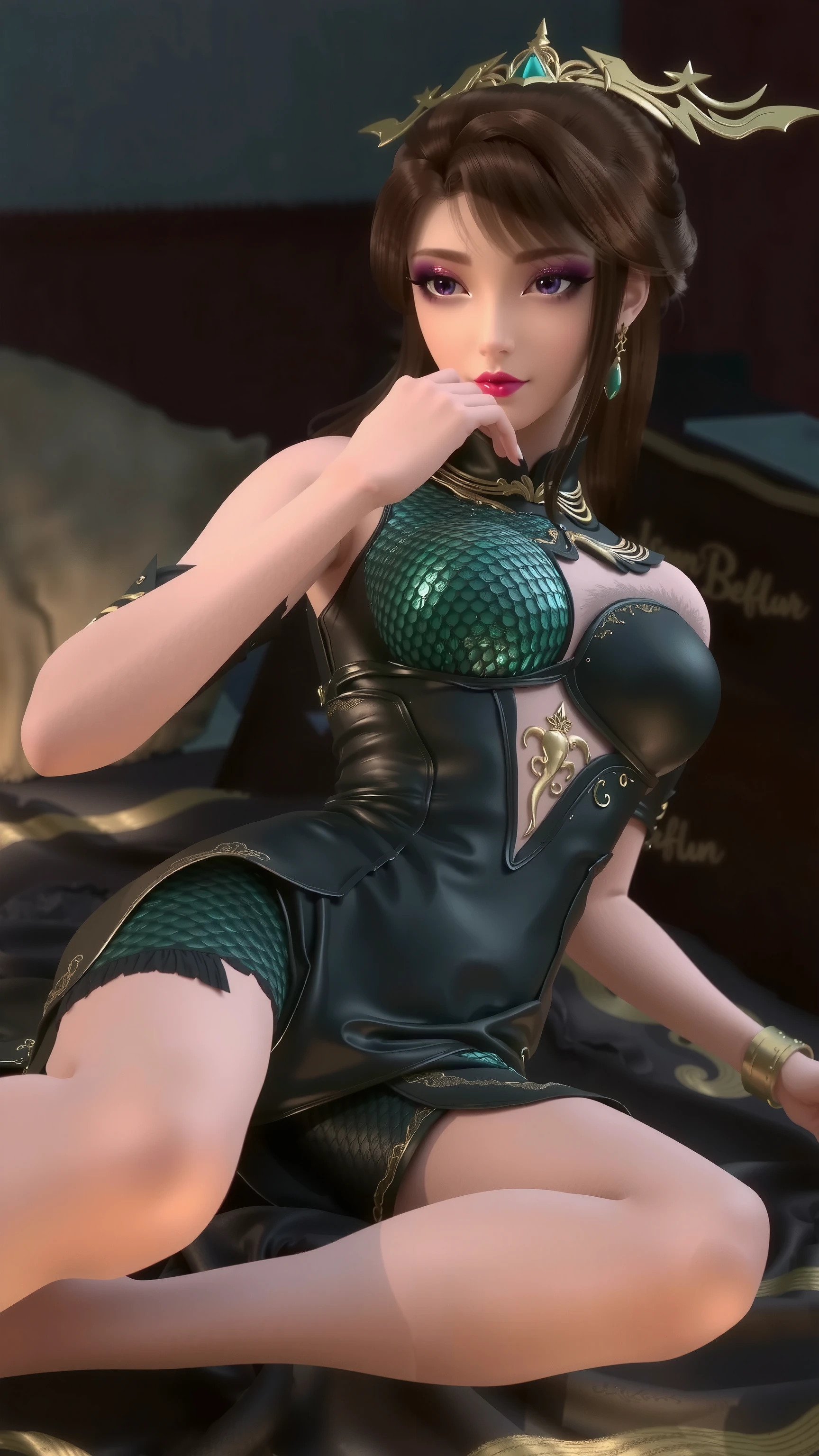 ((Highest quality、unity 8k wallpaper、32K、masterpiece、Very detailed、Ultra-high resolution、Ultra-high resolution、 Very detailedな顔, RAW Photos, Professional, Ultra-fine painting, Fine metal texture, Genuine)) Kotegawa Yui morphing into lizardwomen, Long tail、Densely-packed scales on the limbs、The limbs are sturdy like those of a lizard.、Long fingernails、Nipples in full view、Fine scales other than those on the breasts and vagina