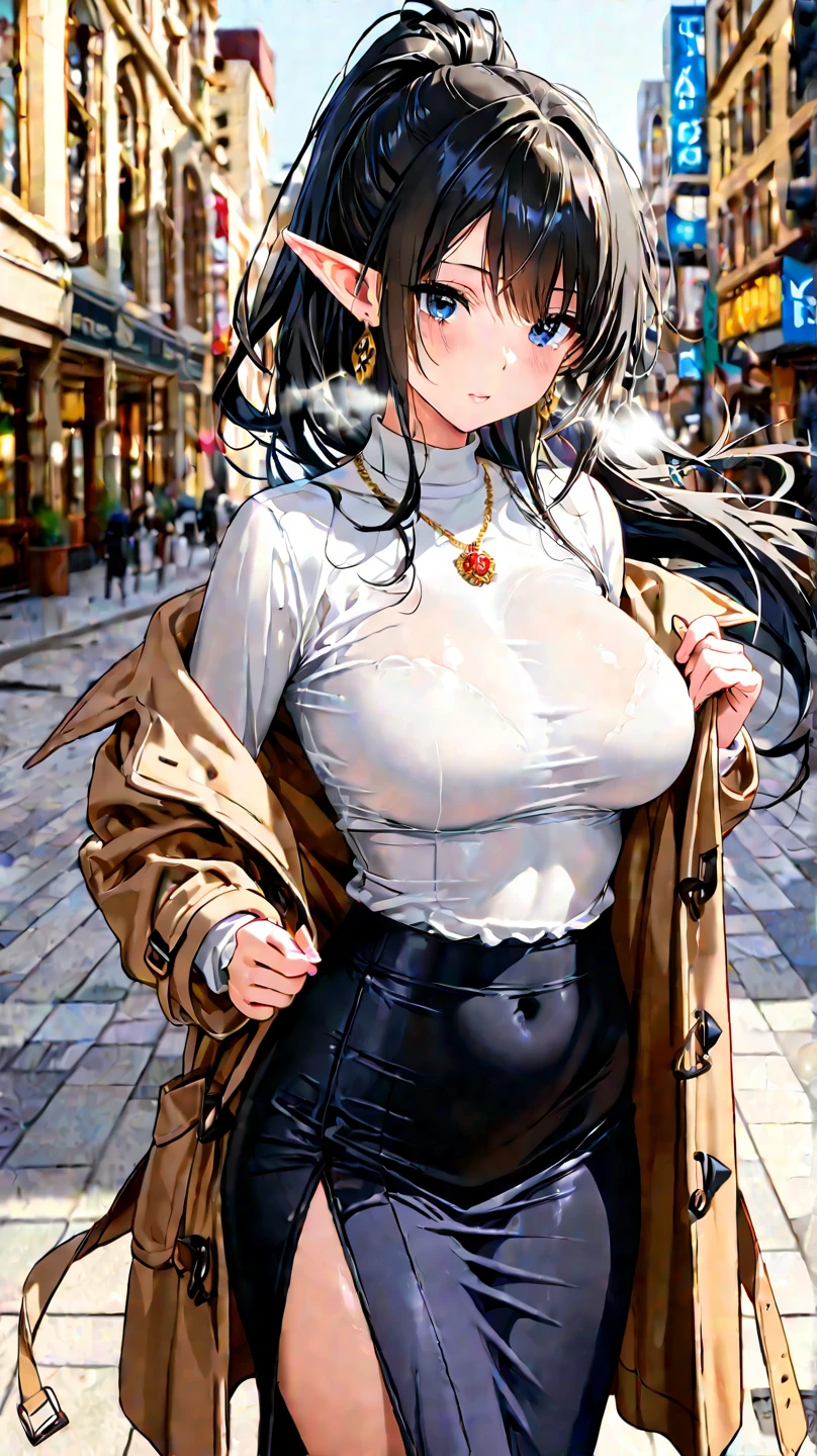 Glossy skin、beautiful girl、cute、big breasts 、Clothes