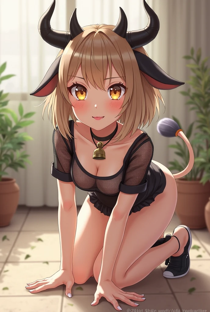 ((best quality)), ((masterpiece)), (detailed),an anime lynx litte boy. Really short hair. Wearing only a grey shirt without any other clothes. Humanoid with only lynx ears and swaying tail. Extra short shorts with lots of thighs exposed. Scared expression. His Hands tied up together. viewpoint lewd from behind. A boy. Tail hole on the shorts. Smooth skin. In the cage, Getting groped by many other hands from human men.