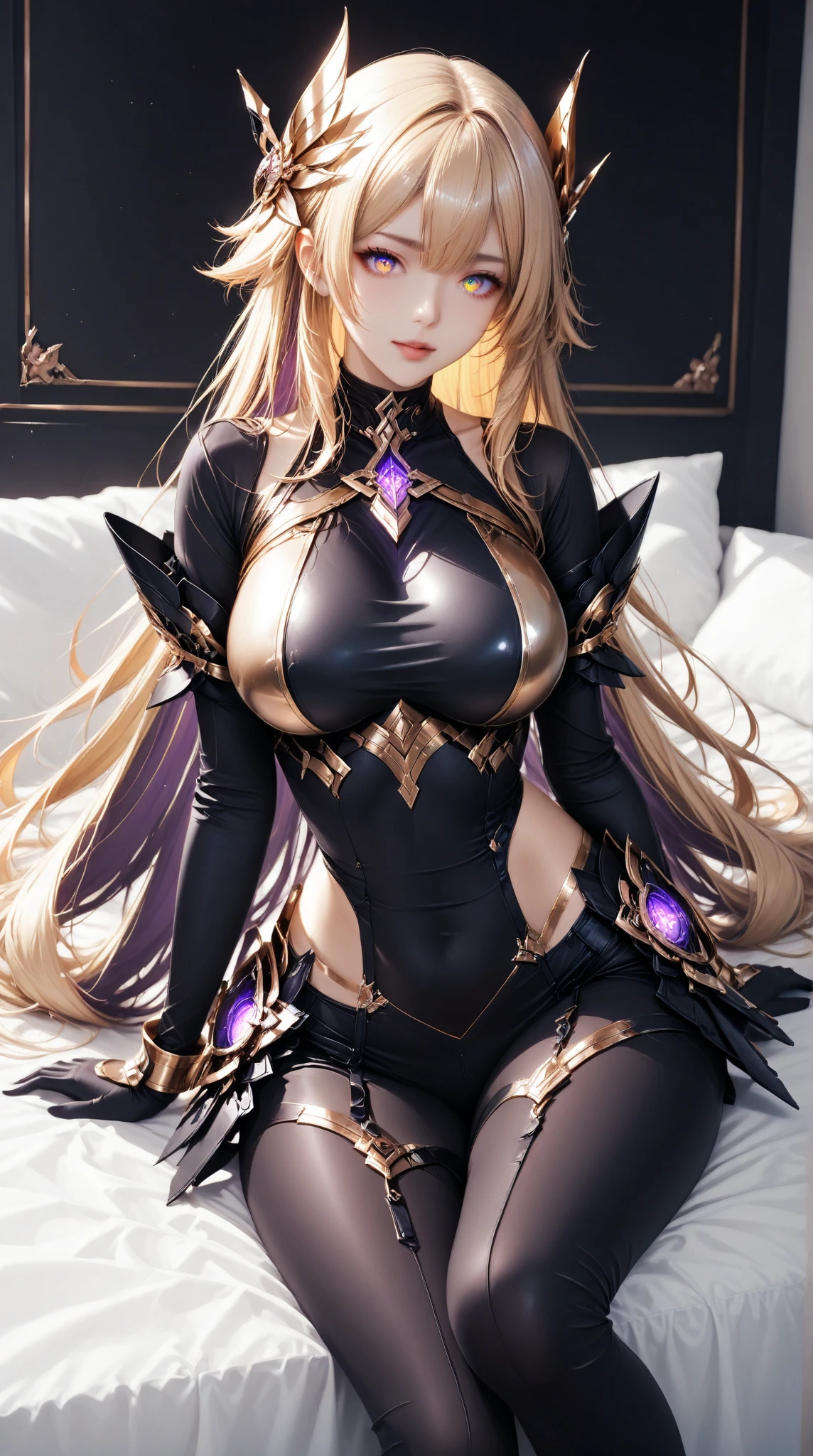 ((high qulity)), ((tmasterpiece)), 8K, ,long leges,Lying in bed,Long trousers Sport top