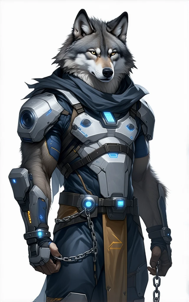 Polar Bear,uncle,strong,Cyberpunk,Mechanical Armor(green),Flesh and machinery connected,Prominent male bulge(Covered by a piece of iron),Biomechanical Arm,Eye mask(Black LCD screen),Cyber City(Detailed background:1.2),High Detail。