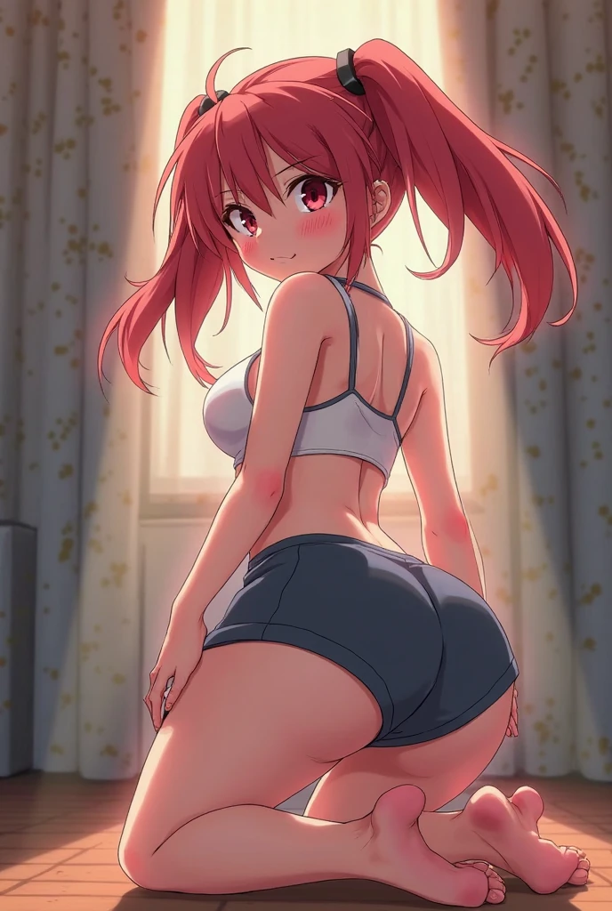 a anime girl that is getting fucked in her orgasm while some dick in her butt