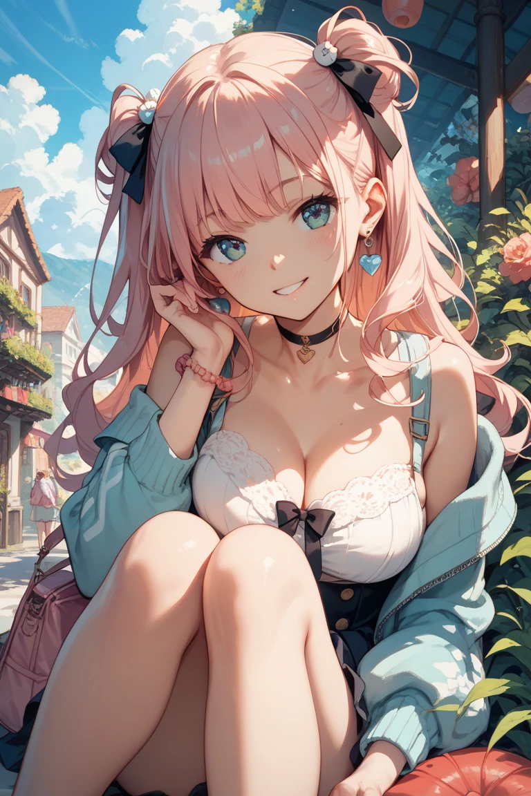(Masterpiece, BestQuality:1.3), (ultra detailed:1.2), (hyperrealistic:1.3), (RAW photo:1.2), High detail RAW color photo, professional photograph, (Photorealistic:1.4), (realistic:1.4), professional lighting, perfect anatomy, (Big Breasts:1.2), (blush, detailed face), (cheerful Smile:1.5), (Pink Hair:1.5), Trending Hair&Trending Hairカラーをランダムに, earrings, necklace, bracelet, sexly, erotic sexly, Random sexy gravure poses, ((Sexy cabin attendant、Smiling seductively while pushing a service cart on board。Tight skirt and high heels are erotic。: 1.3)