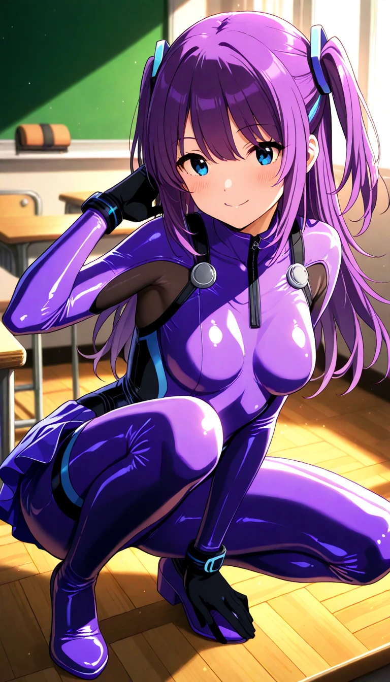 masterpiece, Best Quality, High resolution, S1, Senjougahara Hitagi, Long Hair, Long sleeve, Atal,((( High neck swimsuit))),Thighs , Cowboy Shot, Crossed arms, Spread your legs Ahegao Inviting ejaculation Bitch Close-up