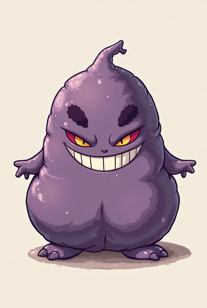 Gengar (pokemon), cementery, sweat, sweat drops, sfw, sorc art style,1man,detailed,masterpiece,best quality,big legs,fat legs,fat ass,fight pose,big pecs,muscles