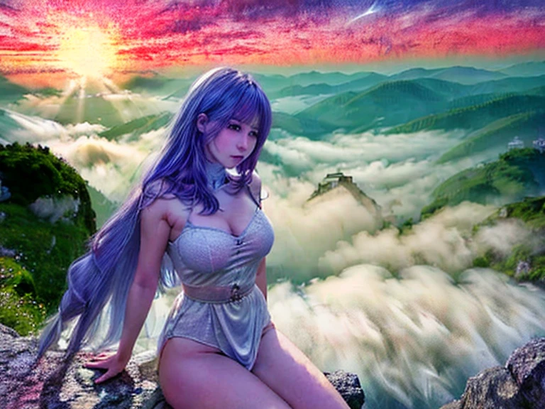 moon goddess bathing sun beams