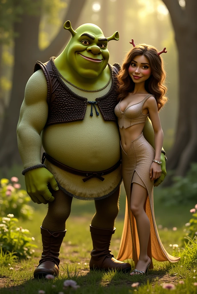 Shrek with a voluptuous anime girl with big breasts hentai
