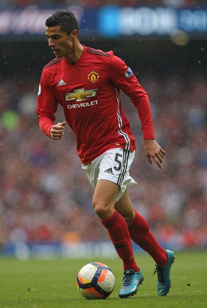 Ronaldo ko Manchester United ke dauran ki ek memorable image, jahan unhone apni pehli bade success achieve ki thi.