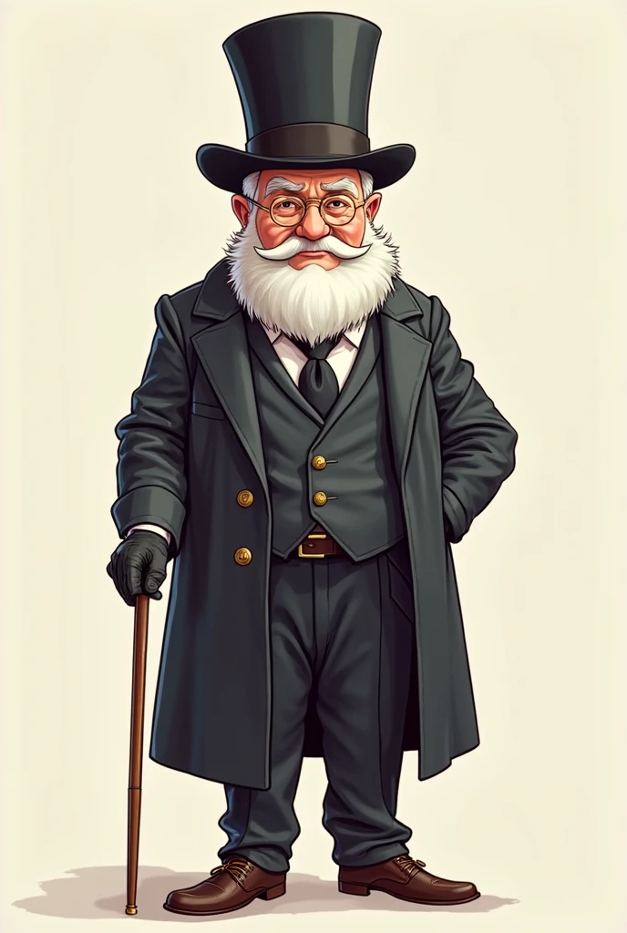 An old man, wearing butler clothes, fully body, long beard
