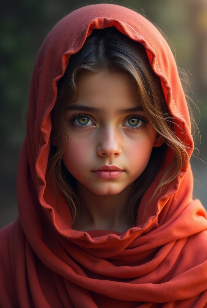 Girl child 10 years old, Russian blonde in braids, com roupa de jaqueta de couro vermelha, estilo retrato, flames are glowing in the dark with a reflection of the fire, chamas de fogo, chamas no fundo, fogo e chamas.