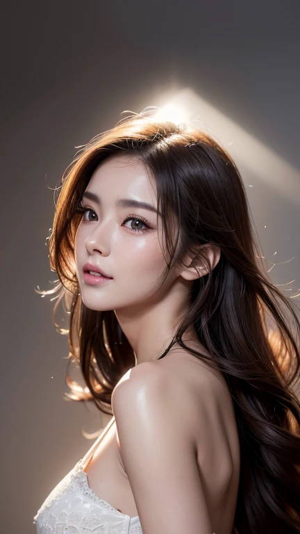 (original character、unity 16k wallpaper, masterpiece, Highest quality, Ultra-detailed, Extremely detailed CG, Caustics, Cinema Lighting, detailed, Beautiful detailed Eyes, alone), 超High resolution, Fine skin, (Compensate,eyeliner,eye shadow:1.1,Sunburned skin,mascara,curve:1.2,On the chest:1.2,Small breasts), (Strong light)、Oily skin,city,smile, Brown Hair Color, Casual clothing,vivid, from the front:1.2、gal、Latex bodysuit、Knee-high boots、Huge 、Long brown hair、Shiny, Oily skin、Glowing Skin、Indoor competition pool、White skin、flying debris, Highest quality, Realistic, Very detailed, finely, High resolution, 8K Dende Wallpaper, One beautiful woman,, Light brown messy hair, Wear a business suit, Sharp focus, Perfect dynamic composition, Beautiful and detailed, Detailed hair, Detailed Realistic skin texture, smile, Close-up portrait, Model body type