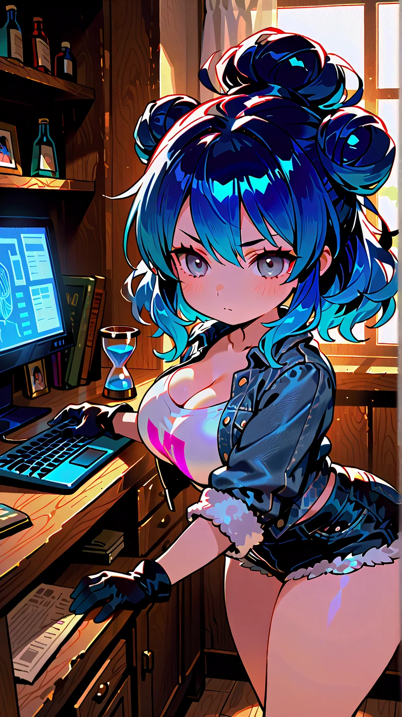 People browsing social networks々Dynamic images of, Post and interact、Camel Toe、Giant tit、Nipple Puffs、Cleavage、Plump、Super big breasts、Super big butt、computer、monitor、desk、Monocle、income、A capable beauty、Earrings、Earrings、necklace、Thick lips、Heterochromia、Bracelet、Caster wheel、first round、Hair Charm、Lip gloss、Tattoo、Temptation、lure、Emerald green hair、