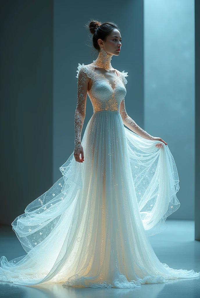 sh33rfl0r4l, long sleeves, black dress, off shoulder, bare shoulders, long dress, see-through, tulle dress, ((whole body)), ((from below)), Yushuxin,1 girl,alone, ((stand up, leaning on ledge)), ((lean forward)), ((The features are clear, clear face, clear face)), ((bare shoulders)),red lips, cosmetics, close-up, elegant姿势, seductive pose, Perfect Curve, Slim, Sexy, big breasts, split, beautiful legs, charming gaze, bite lip, messy long hair, Simple and casual scene, Very detailed, Ultra-clear, best quality, official art, exquisite earrings, exquisite necklace, Very detailed description, Super beautiful painting, Sophisticated functionality, elegant, beautiful, Super fine details, masterpiece, Authentic texture, Realistic movie lighting, masterpiece, best quality