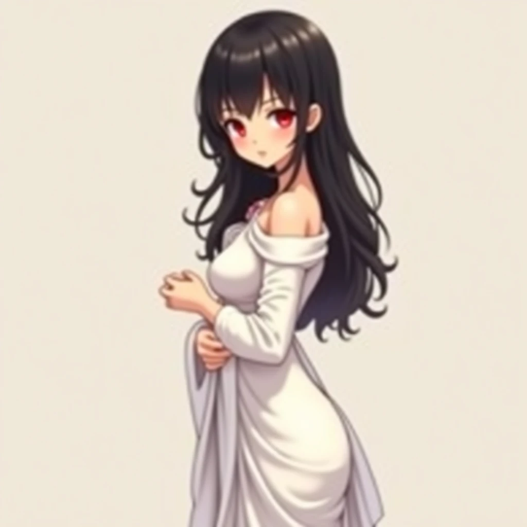 (masterpiece:1.4), high quality, high definition, sharp focus, detailed face, anime, best quality, 4k, 8k, absurd resolution, (intricate detail:1.5), detailed hands, detailed eyes, animation, illustration, highly detailed, highres, extremely detailed, <lora:ETO_OCC002:0.7> ETO_OCC, (black hair:1.6), curly hair,longhair, thick eyebrows, <lora:hyperdenoiser_v090:0.6>, (looking at viewer:1.6), (hazel eyes:1.3), (parted bangs:1.4), smiling,  <lora:ETO_OC:0.2> ETO-OC, Legs up, arms out, <lora:perfetfingers:1>, (plump), skindentation,  <lora:wrenchsweettail:1> wrenchsweettail, striped dress, off shoulder, jewelry, ribbon, (candy cane themed dress)