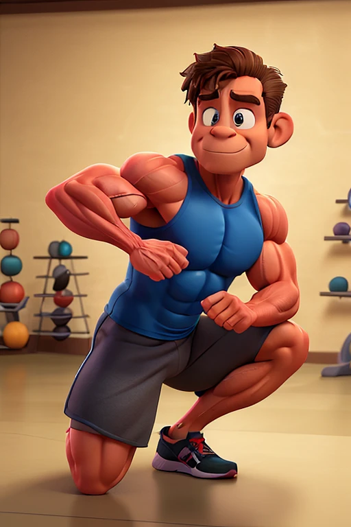 Create a PRINT FOR a T-SHIRT of a Tyrannosaurus rex with a pair of sneakers, bodybuilder, strong, background of a gym, by Eddie Mendoza, Alejandro Burdiso Art Style, bodybuilder body, big, wide, strong, physique |, muscle big, brute, in a gym, muscular, big biceps, big muscle, bodybuilder physique, thick build. better quality