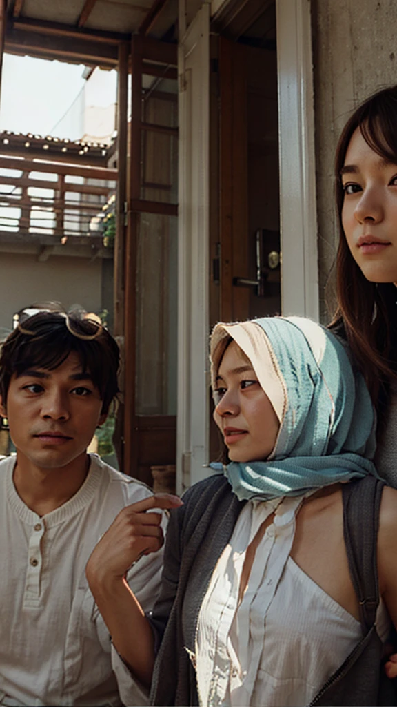 there are two people sitting next to each other on a bench, still from the movie, portrait shot, screenshot from a movie, highlight scene of the movie, movie promotional image, still from a movie, movie filmstill, still from a live action movie, film still from the movie, scene from live action movie, style of ade santora, film promotional still