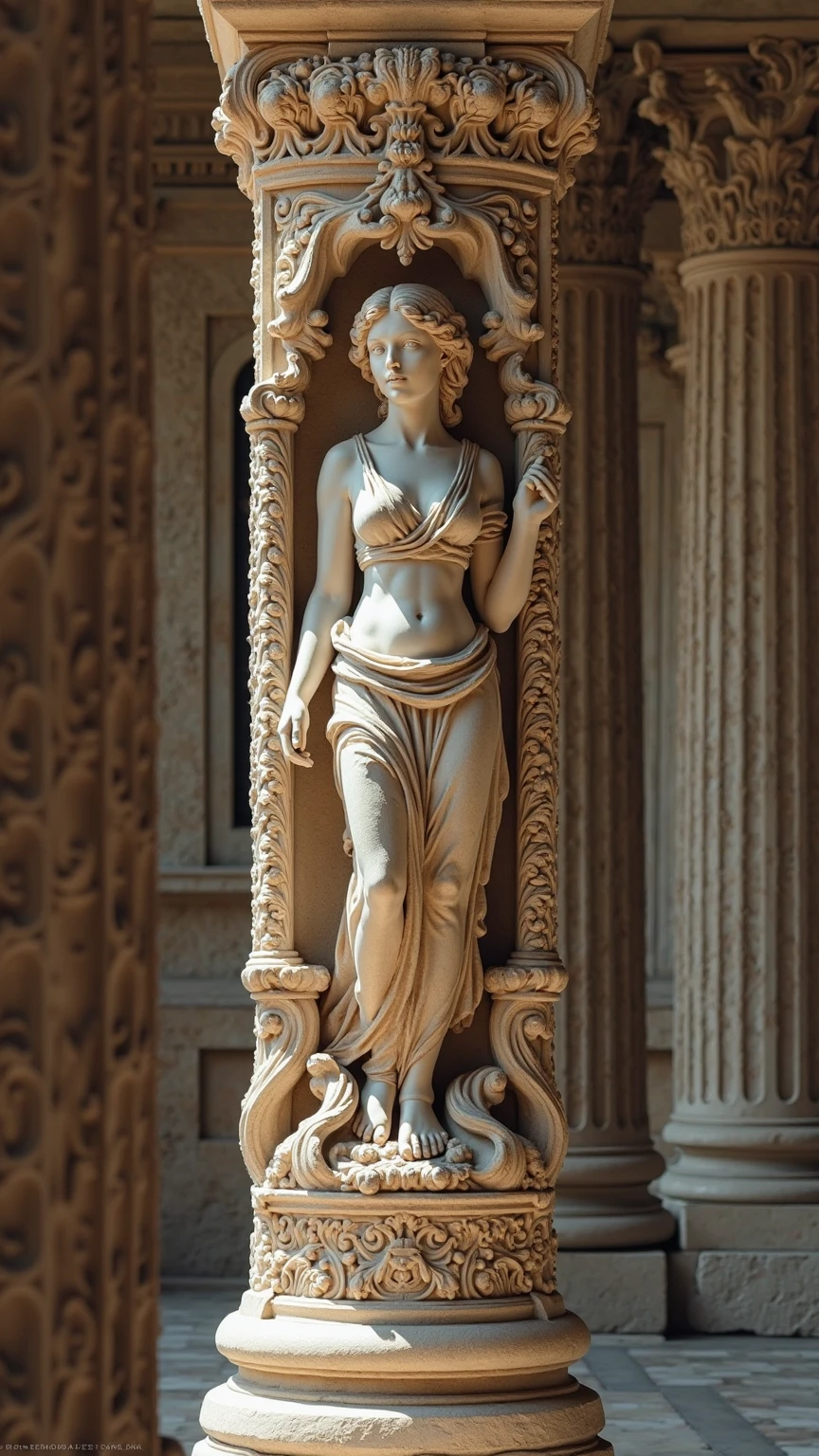 generate feminine delicate greek statue