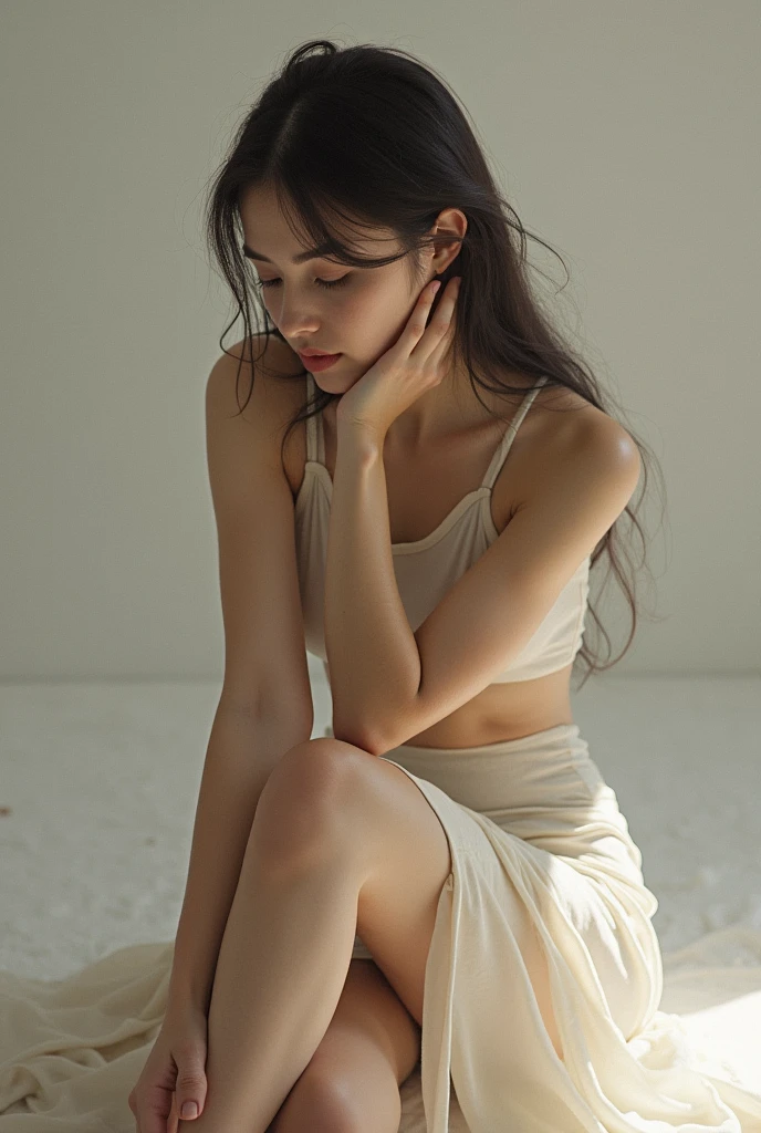 (8k, Best Quality, Masterpiece: 1.2), young girl、masterpiece、beach、(nude:1.8)、pubic hair、photo realistic、realistic、full body