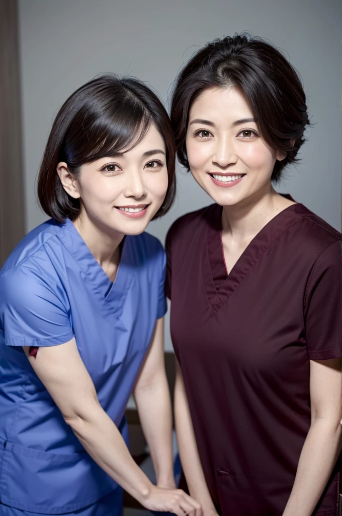 ((Highest quality)), ((masterpiece)), (detailed), Japanese, 40 years old, Beauty, front,Diagonal orientation、smile, Nagoya, Single Mother,Natural Photography,Inside the room, Too much,,Short Hair